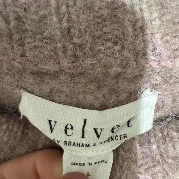 Velvet by Graham & Spencer Lavender Cropped Button Cardigan Shrunken Large - Picture 7 of 11